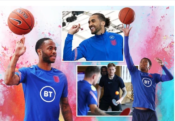 Bỏ bóng đá, các ngôi sao của ĐT Anh chơi bóng bàn, bóng rổ và phi tiêu