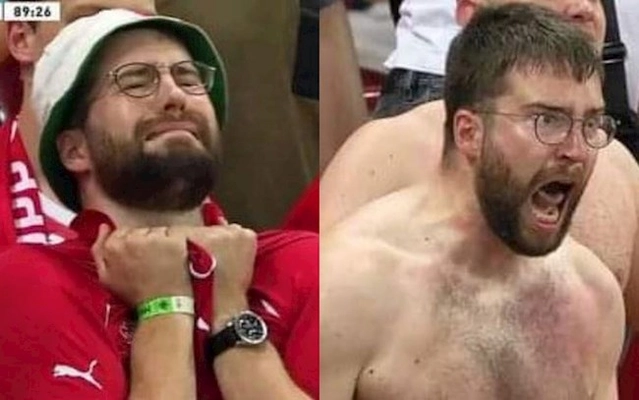 CĐV Thụy Sĩ nhận đặc ân trong mơ nhờ khuôn mặt biểu cảm ở trận gặp Pháp