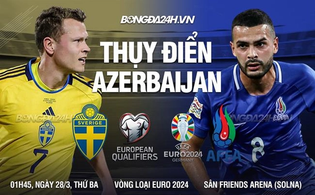 Nhận định Thụy Điển vs Azerbaijan 1h45 ngày 28/3 (Vòng loại Euro 2024)