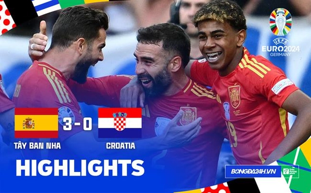 Highlights Tây Ban Nha - Croatia | Đóng hòm ngay hiệp 1 | Bảng B Euro 2024