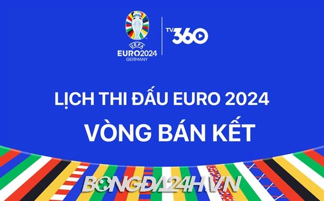 Lịch thi đấu Bán kết Euro 2024 đá hôm nào? Xem trên kênh gì?