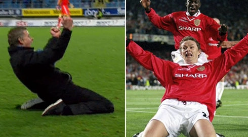 Cựu Quỷ đỏ Solskjaer tái hiện pha ăn mừng lịch sử