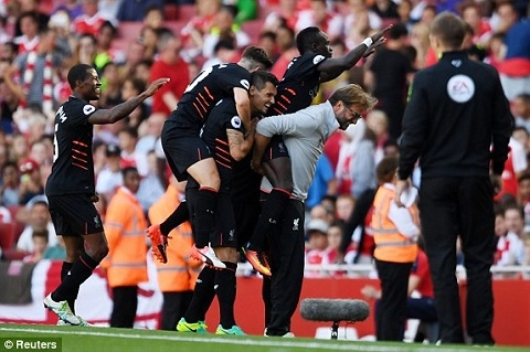 Video clip bàn thắng: Arsenal 3-4 Liverpool (Vòng 1 Premier League 2016/17)