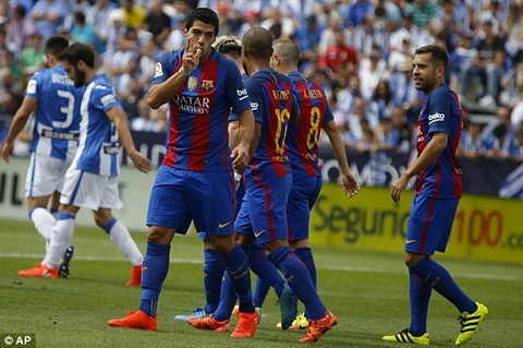 Tổng hợp: Leganes 1-5 Barca (Vòng 4 La Liga 2016/17)