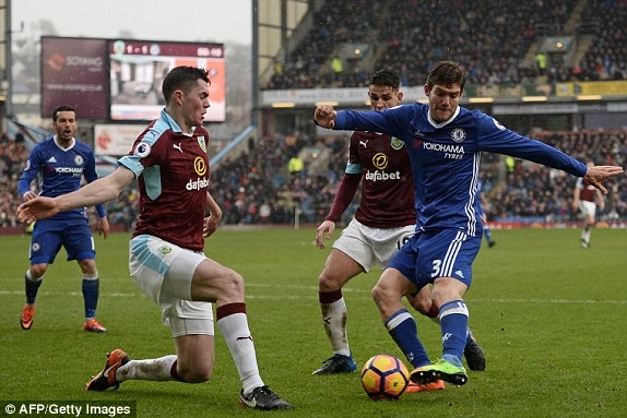 Tổng hợp: Burnley 1-1 Chelsea (Vòng 25 NHA 2016/17)