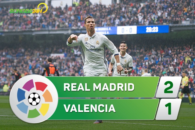 Tổng hợp: Real Madrid 2-1 Valencia (Vòng 35 La Liga 2016/17)