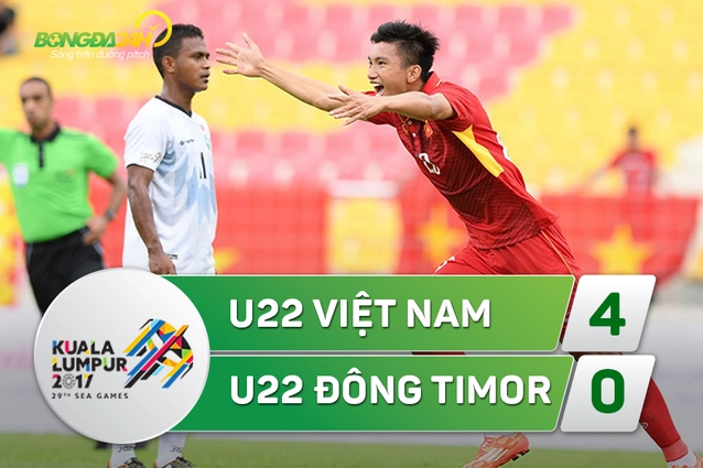 Tổng hợp: U22 Việt Nam 4-0 U22 Đông Timor (Sea Games 29)