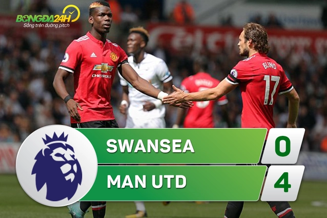 Tổng hợp: Swansea 0-4 MU (Vòng 2 NHA 2017/18)