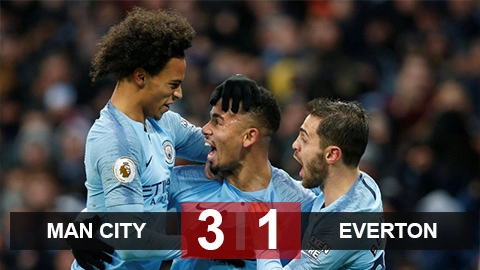 Video tổng hợp: Man City 3-1 Everton (Vòng 17 Premier League 2018/19)