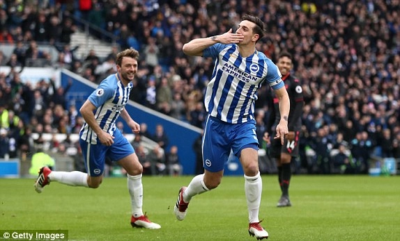 Tổng hợp: Brighton 2-1 Arsenal (Vòng 29 Premier League 2017/18)