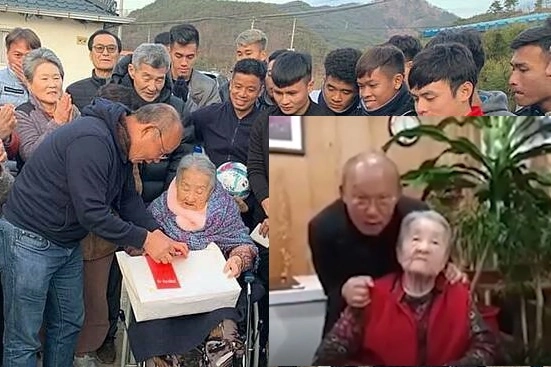 VIDEO:  HLV Park Hang Seo cùng mẹ nói Xin cảm ơn bằng Tiếng Việt cực đáng yêu