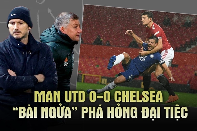 Man Utd 0-0 Chelsea: Bài ngửa phá hỏng đại tiệc
