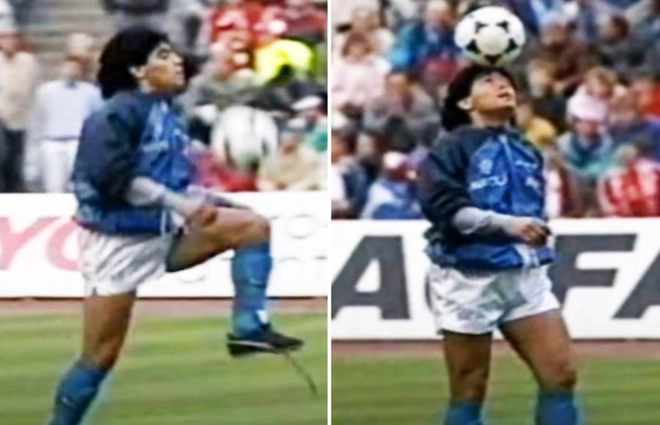 VIDEO: Màn khởi động cực dị chứng tỏ tài năng siêu phàm của Diego Maradona