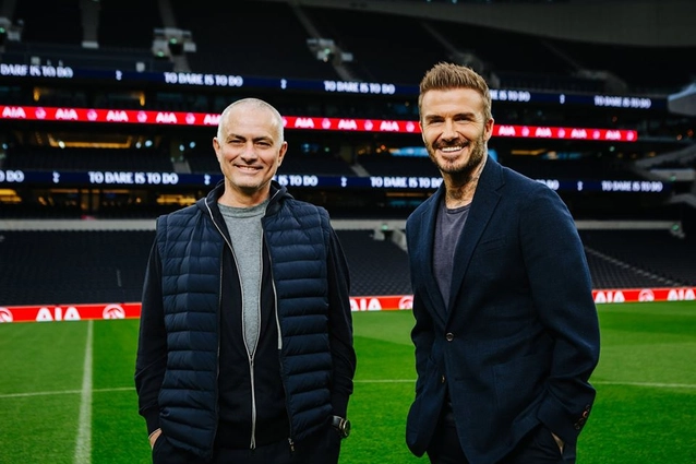 VIDEO: David Beckham tới thăm SVĐ của Tottenham để học hỏi từ Jose Mourinho