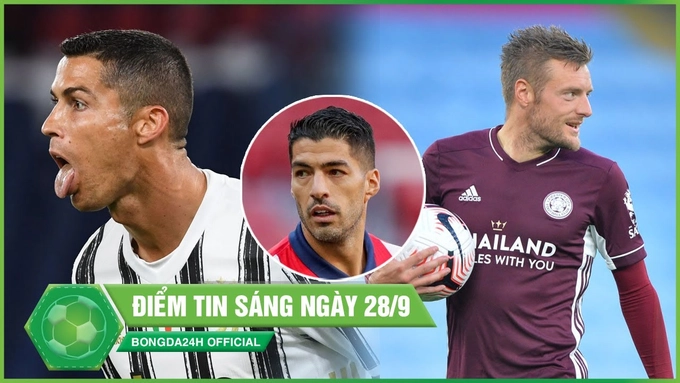ĐIỂM TIN BÓNG ĐÁ SÁNG 28/9: Ronaldo tỏa sáng giúp Juventus thoát hiểm; Vardy lập Hattrick nghiền nát Man City