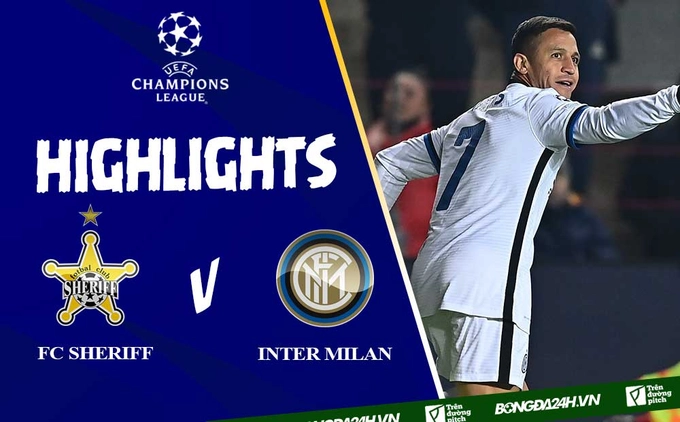 Video bóng đá FC Sheriff vs Inter Milan cúp C1 2021: 3 điểm quý giá