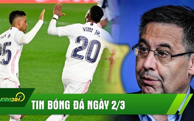 TIN BÓNG ĐÁ 2/3: Real Madrid thoát thua phút cuối; cựu chủ tịch Barca bị bắt