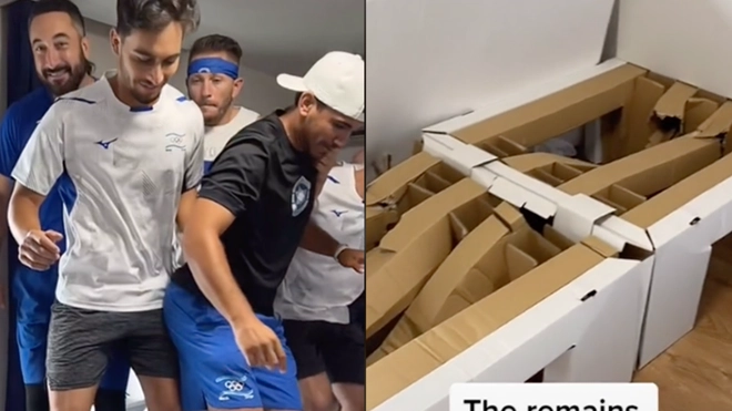 VĐV Israel khoe chiến tích đánh sập giường giấy Made in Japan