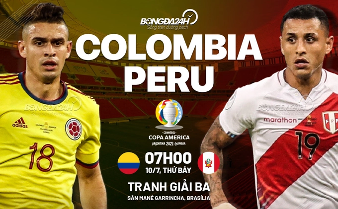 Video tổng hợp: Colombia 3-2 Peru (Tranh hạng 3 Copa America 2021)