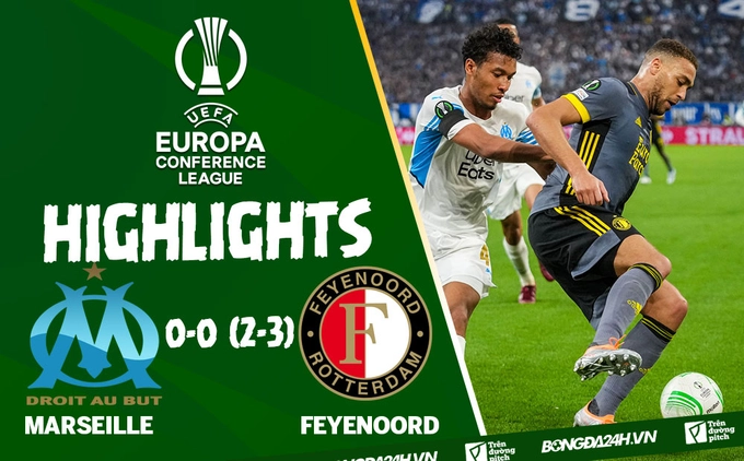 Video tổng hợp: Marseille vs Feyenoord lượt về bán kết Conference League 2022