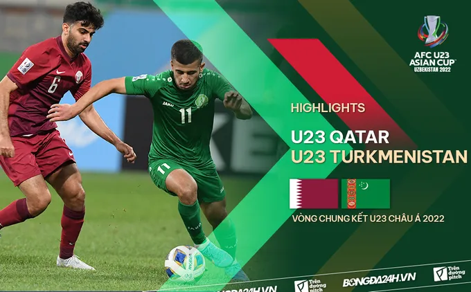 Video tổng hợp: U23 Qatar 2-2 U23 Turkmenistan (Bảng A U23 châu Á 2022)