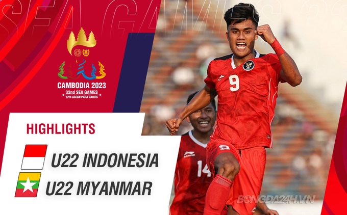 Video tổng hợp: U22 Indonesia 5-0 U22 Myanmar (Bảng A SEA Games 32)