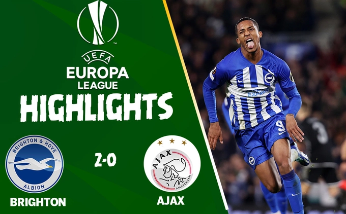 Video cúp C2 Brighton vs Ajax: Chủ nhà áp đảo