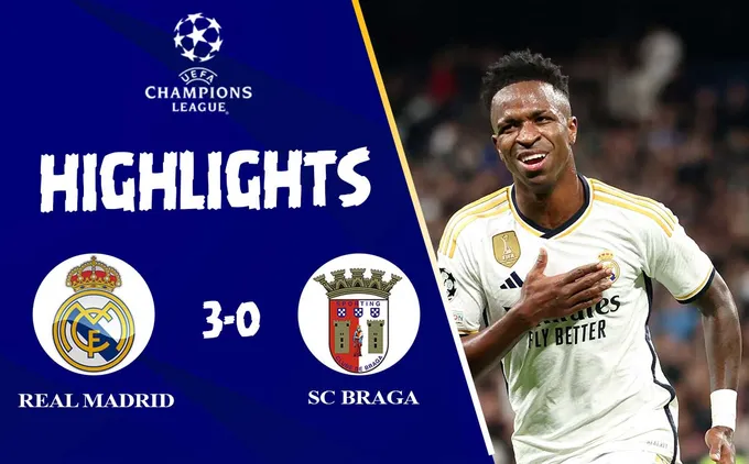 Video Real Madrid vs SC Braga: Nhẹ nhàng vượt qua vòng bảng