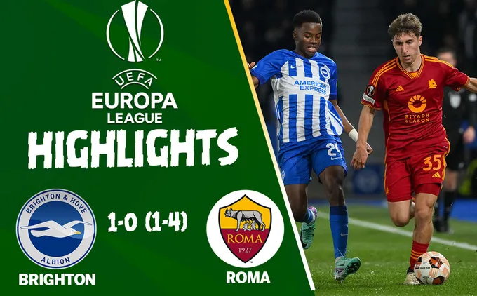 Video cúp C2 Brighton vs AS Roma: Nỗ lực bất thành