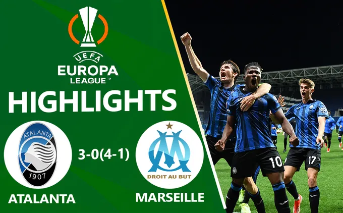 Video cúp C2 Atalanta vs Marseille: Thế trận 1 chiều